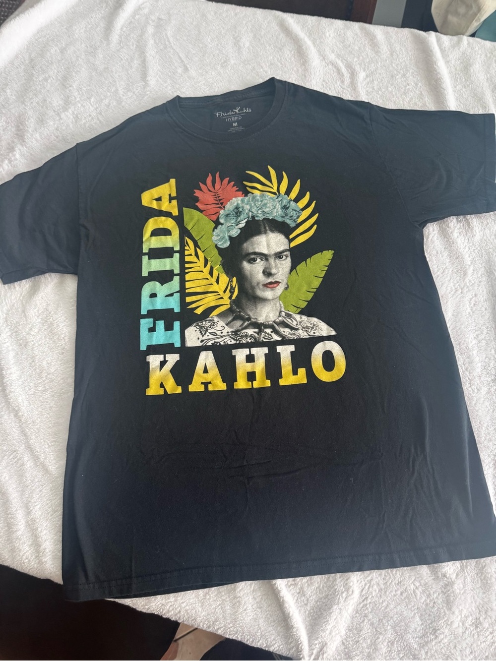 Frida Kahlo Graphic Tee - Black with Multicolor Print